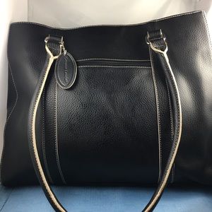 Wilson Black  Leather Large Tote Bag G04